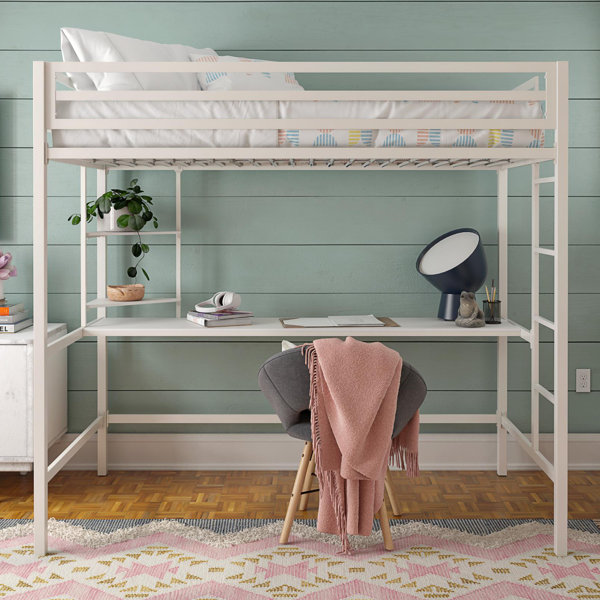 Novogratz Maxwell Metal Loft Bed with BuiltinDesk by Novogratz & Reviews Wayfair